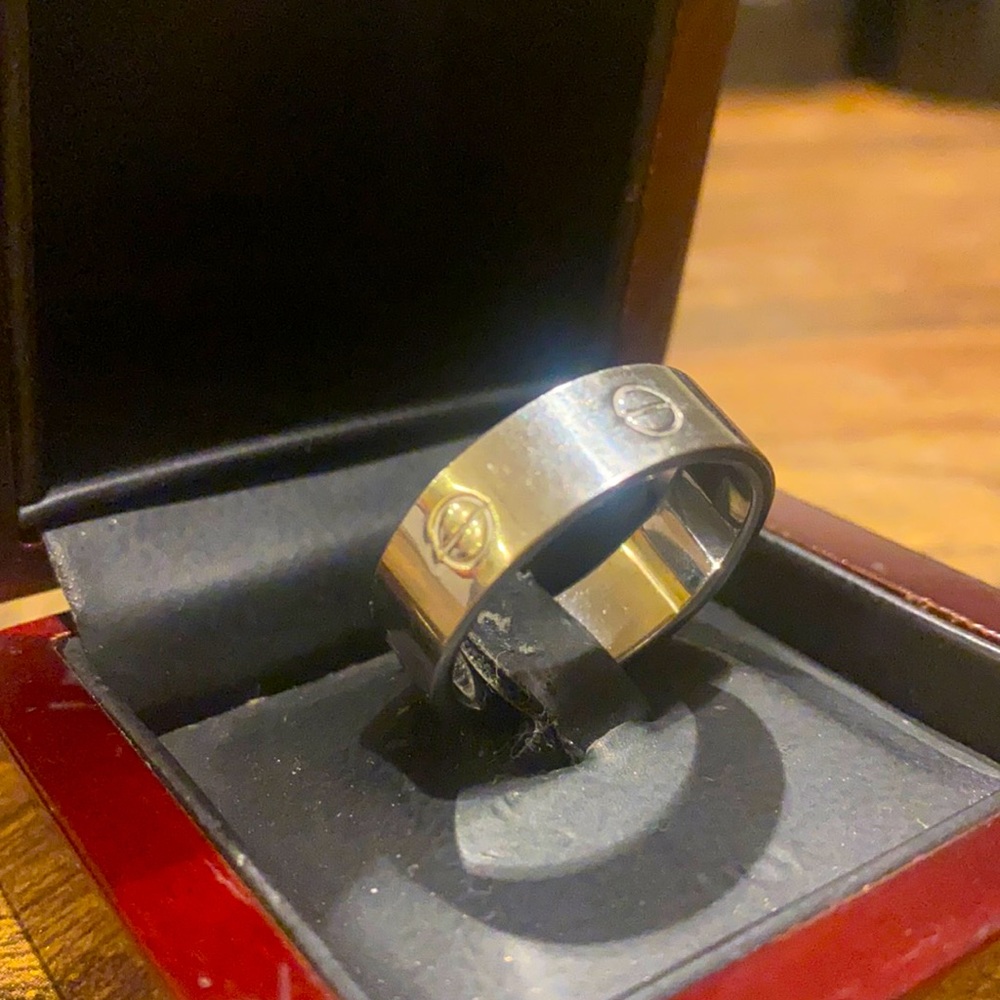 Cartier love band silver ring